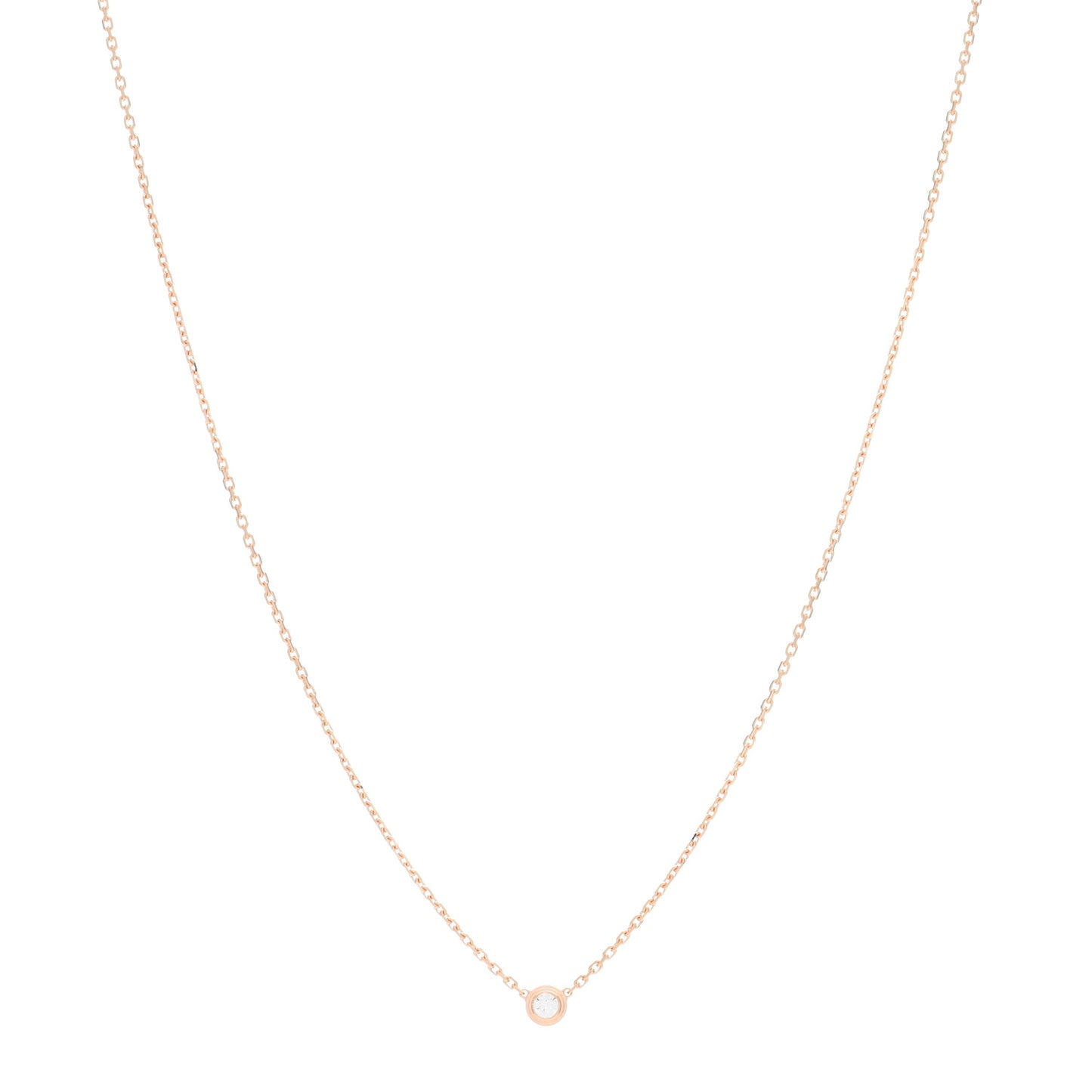 18K Pink Gold Diamond XS D'Amour Pendant Necklace