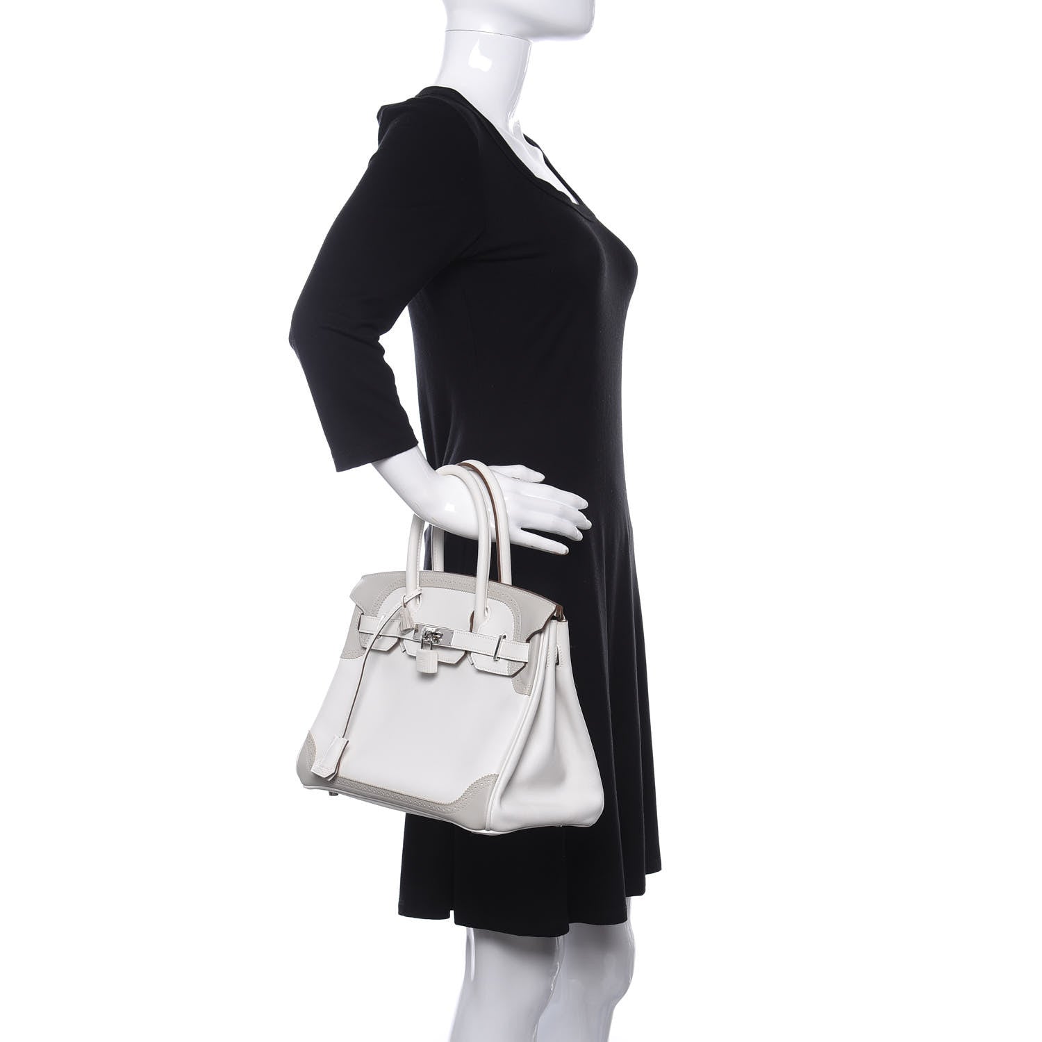 Hermes Swift Ghillies Birkin 30 White Gris Perle 2 of 10