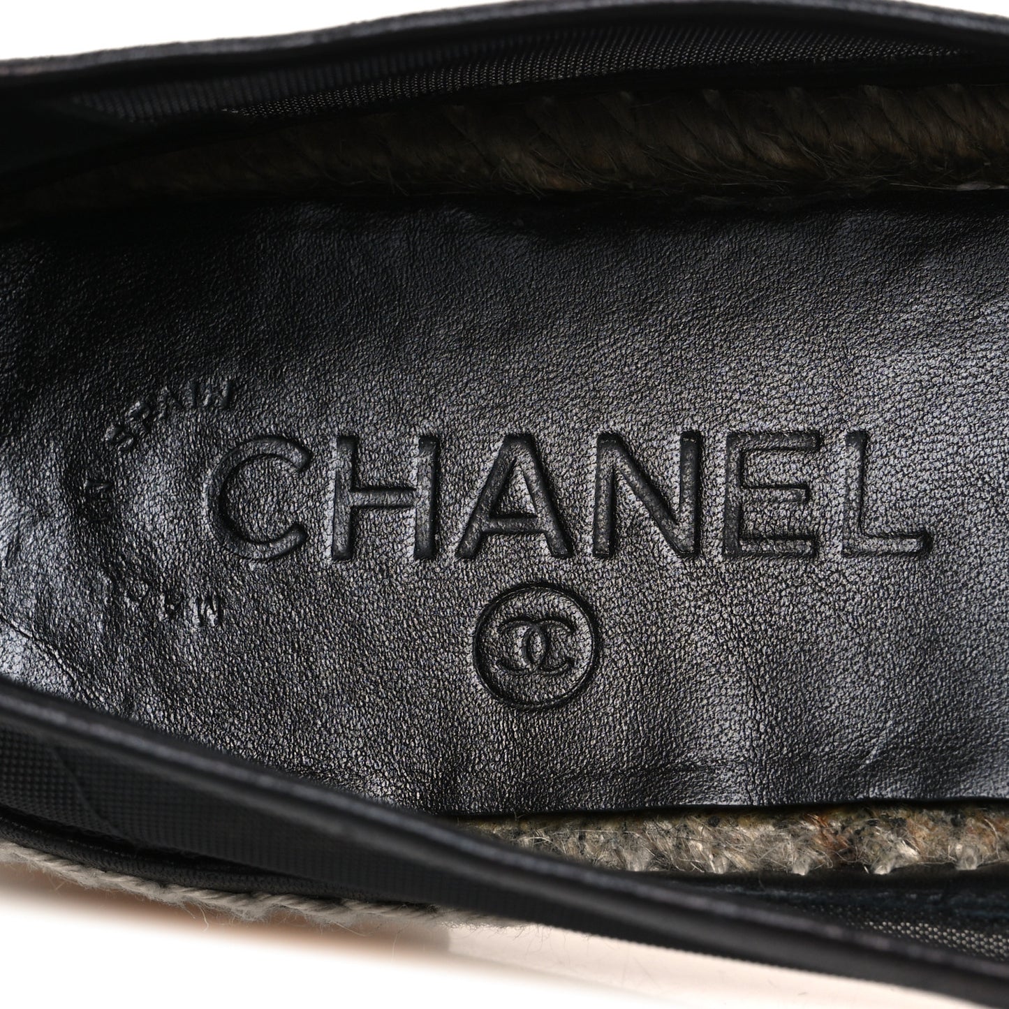 Mesh Grosgrain CC Espadrilles 38 Black