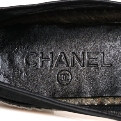 Chanel Mesh Grosgrain CC Espadrilles 38 Black 9 of 10