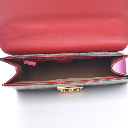 Gucci GG Supreme Monogram Calfskin Medium Padlock Shoulder Bag Beige Hibiscus Red New Rosette 6 of 10