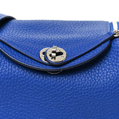 Hermes Taurillon Clemence Mini Lindy 20 Bleu Electrique 8 of 11
