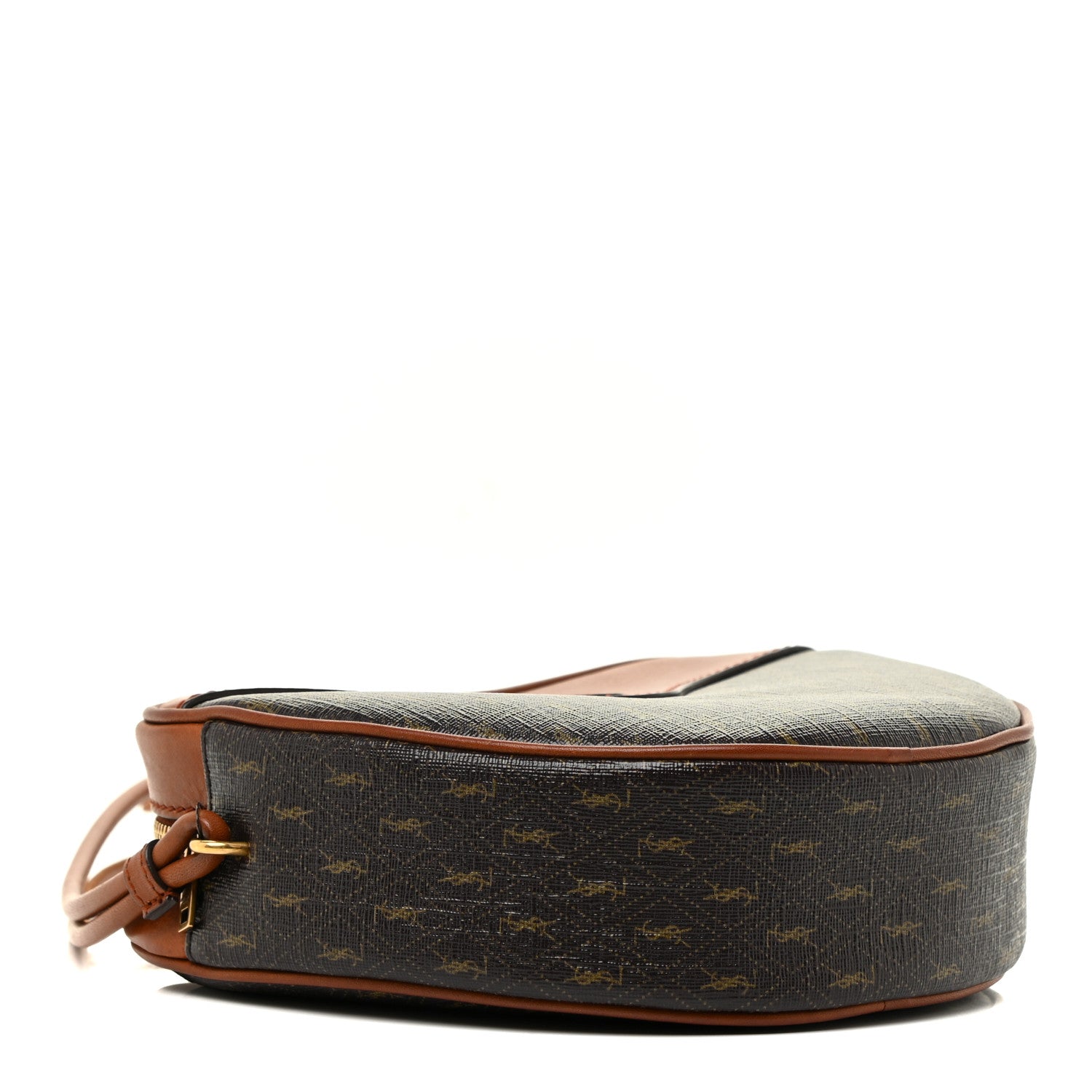Saint Laurent Canvas Smooth Calfskin Le Monogramme Coeur Crossbody Chestnut 4 of 13