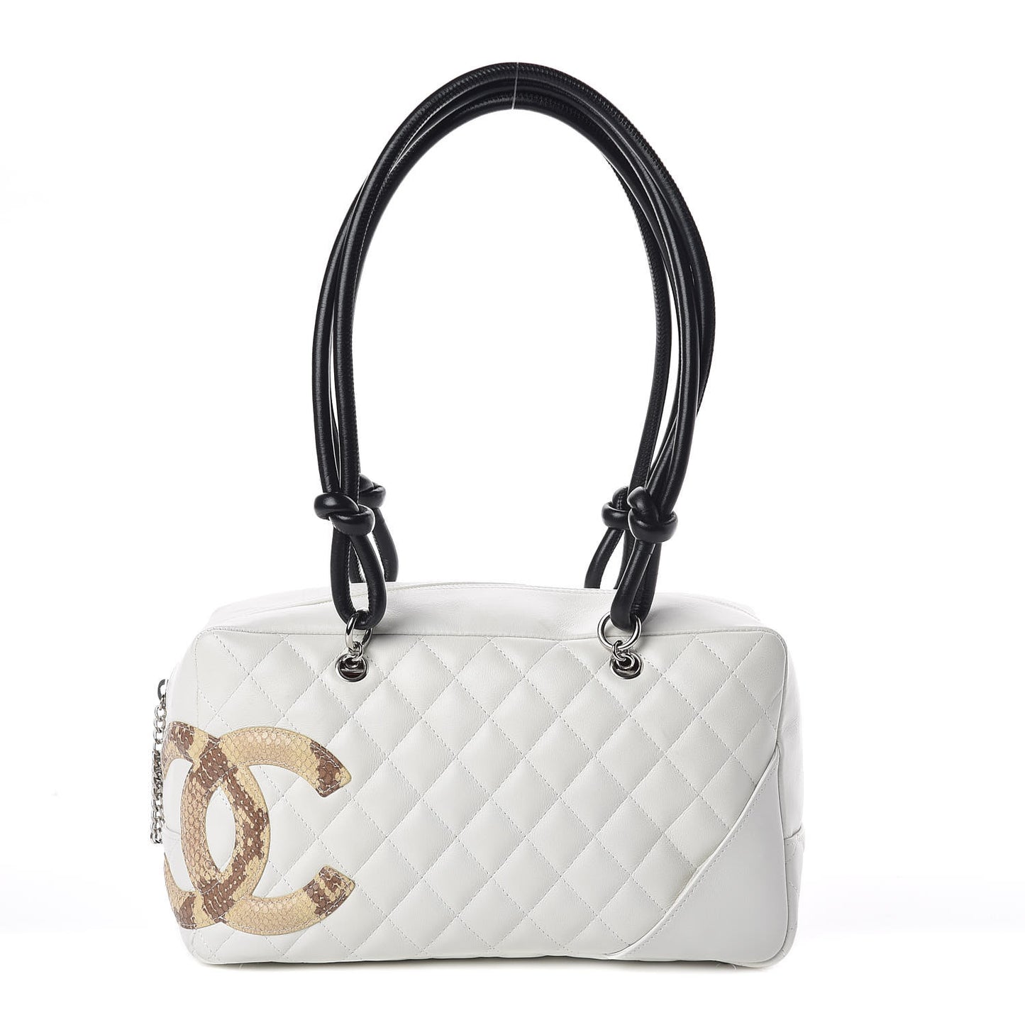 Calfskin Python Quilted Large Cambon Bowler White