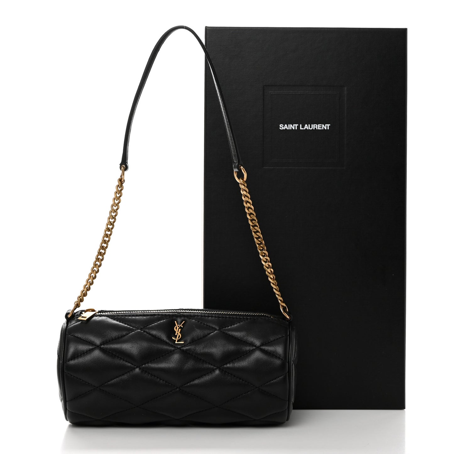 Lambskin Monogram Mini Sade Tube Bag Black