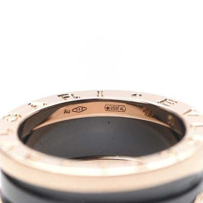 Bulgari 18K Rose Gold Black Ceramic B.Zero1 Two-Band Ring 50 5.25 6 of 8