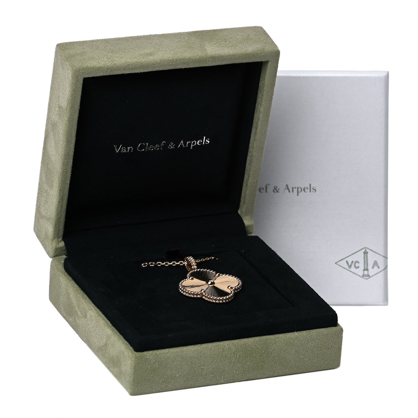18K Yellow Gold Guilloche Magic Alhambra Long Necklace