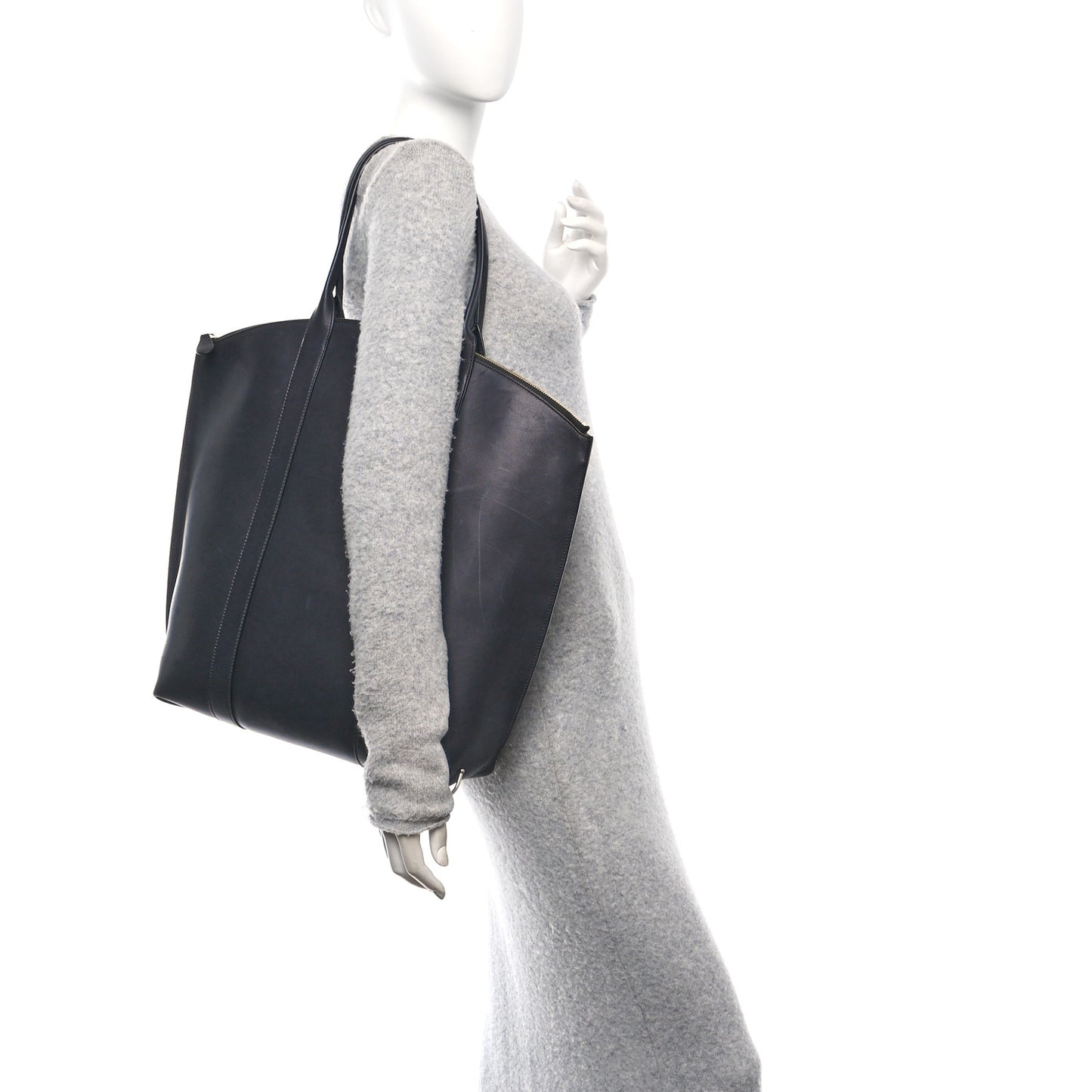 Polished Saddle Calfskin Dante Tote Black
