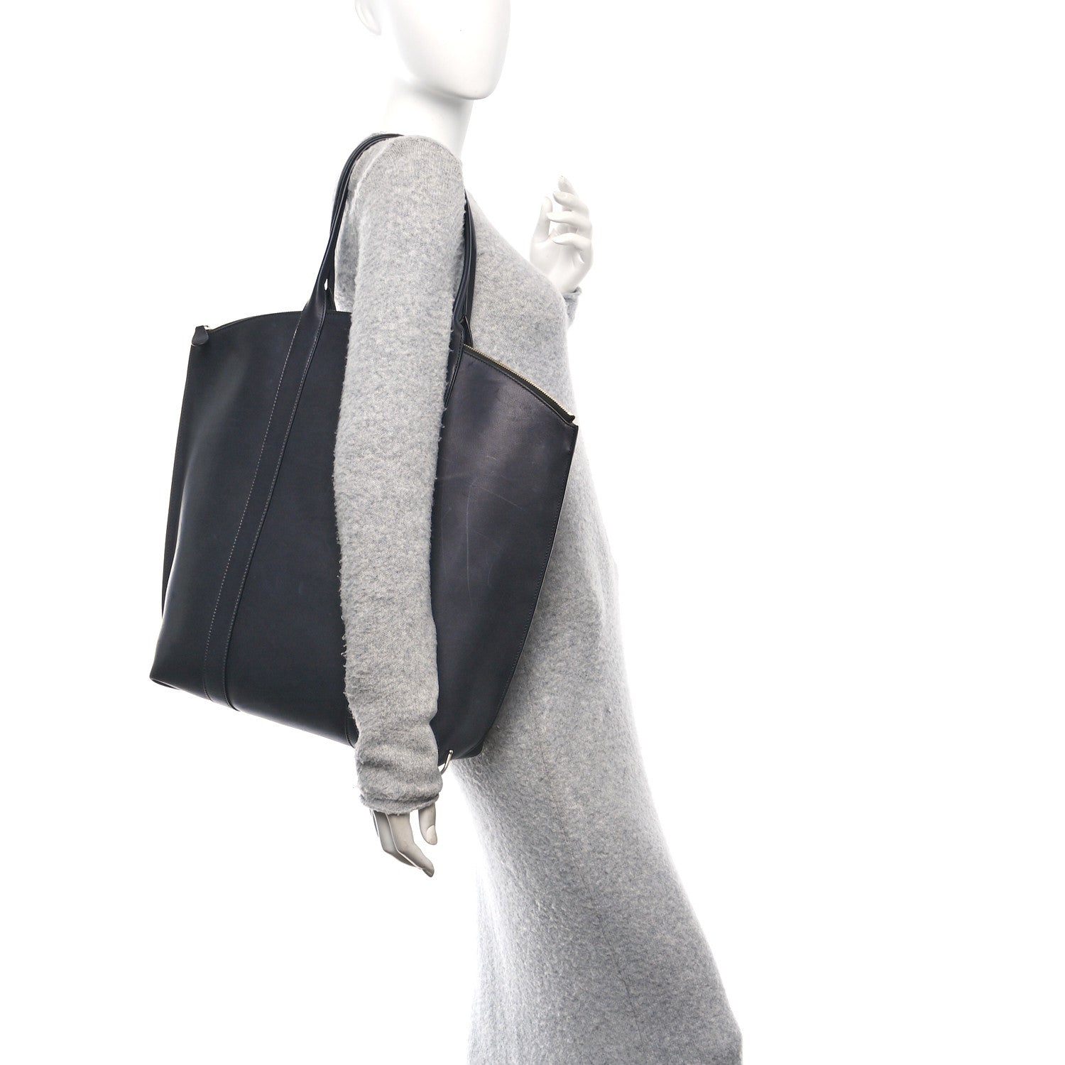 The Row Polished Saddle Calfskin Dante Tote Black 2 of 14