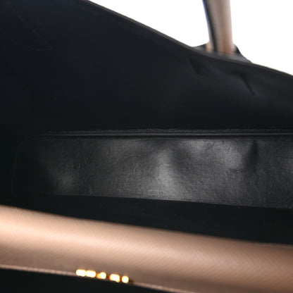 Prada Saffiano Cuir Medium Double Bag Cammeo Black 5 of 10