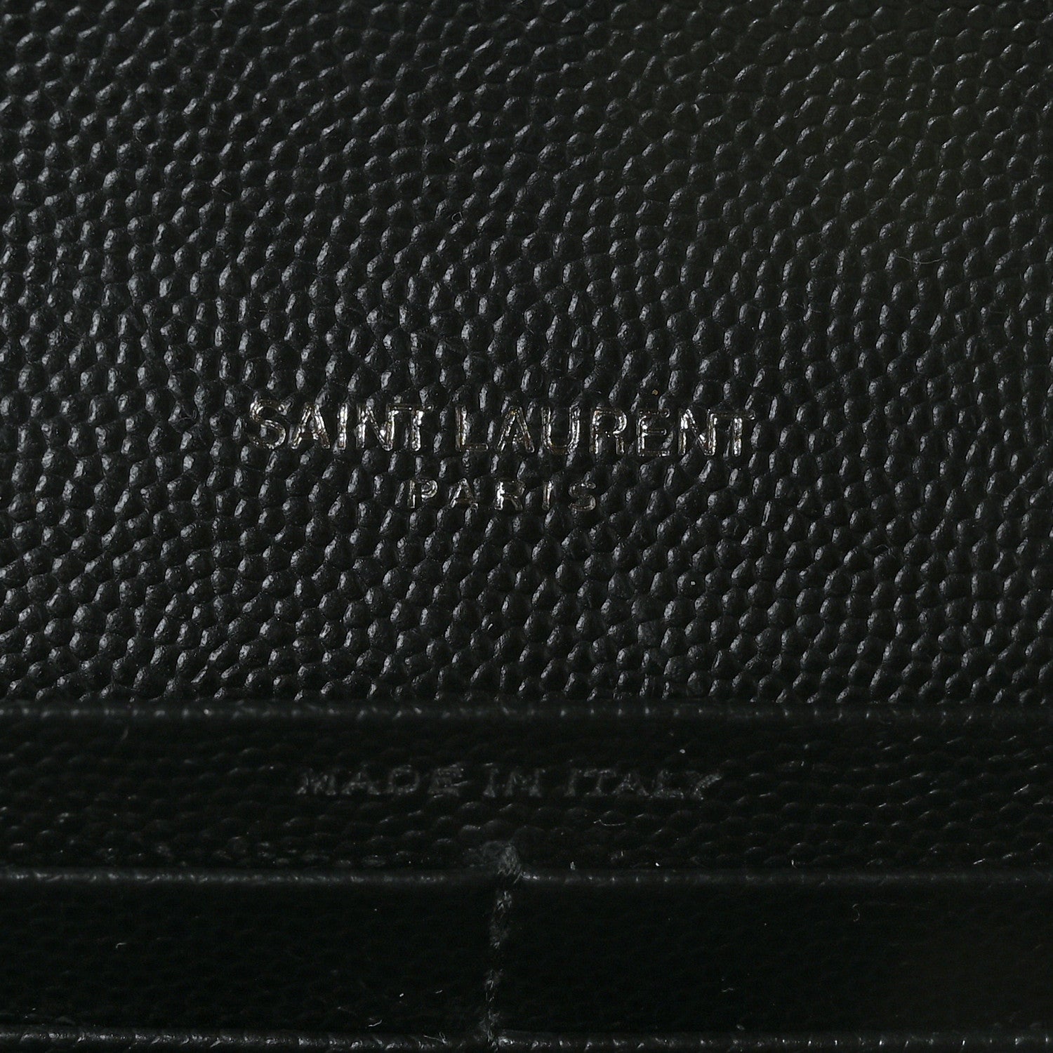 Saint Laurent Grain De Poudre Matelasse Chevron Monogram Flap Wallet Black 9 of 10