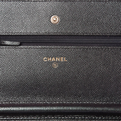 Chanel Iridescent Caviar Quilted Wallet On Chain WOC Black 6 of 12