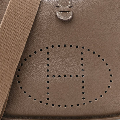 Hermes Taurillon Clemence Evelyne III PM Etoupe 8 of 12