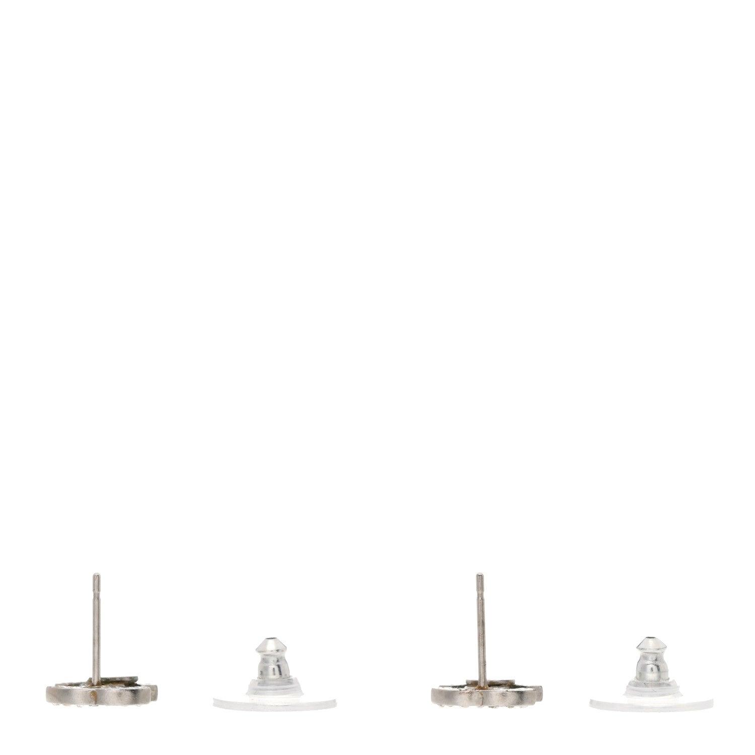 Chanel Crystal Mini CC Earrings Silver 3 of 6
