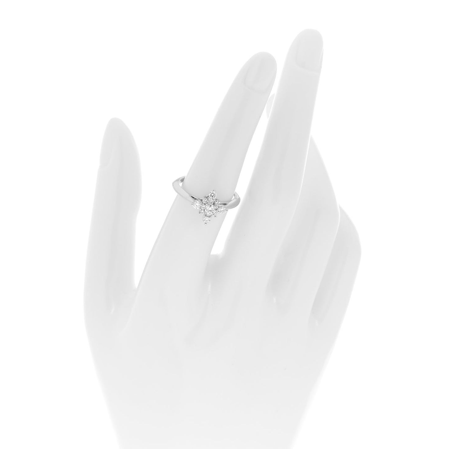 Platinum Diamond Starburst Cluster Ring 54 7