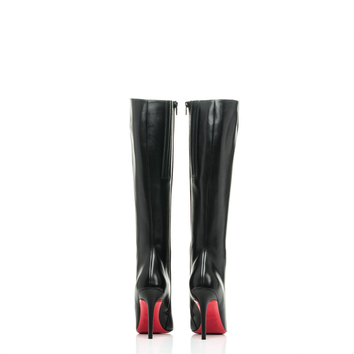 Christian Louboutin Calfskin Simple Botta 100 Knee Boots 37 Black 5 of 7