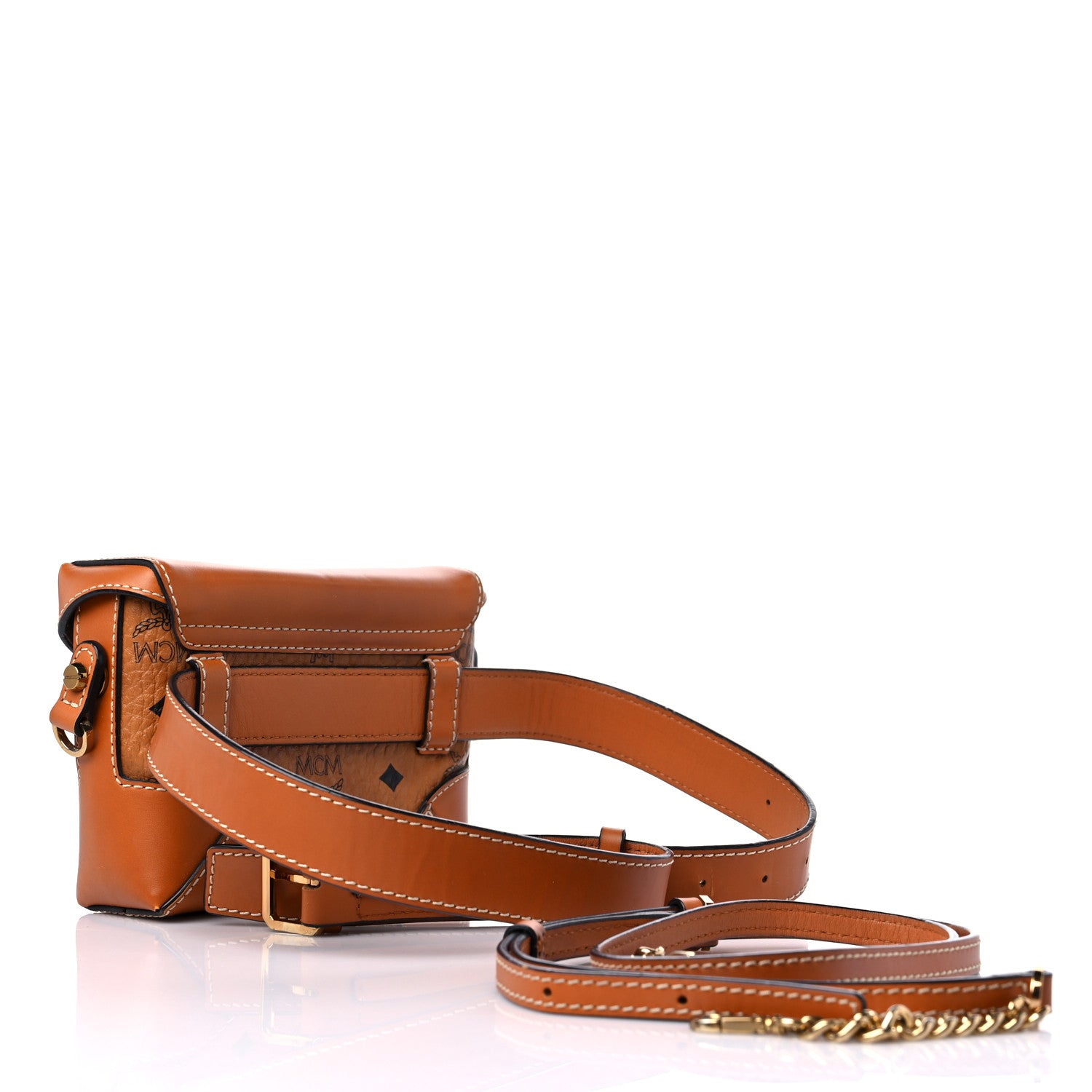 MCM Visetos Soft Berlin Convertible Belt Bag Cognac 3 of 15
