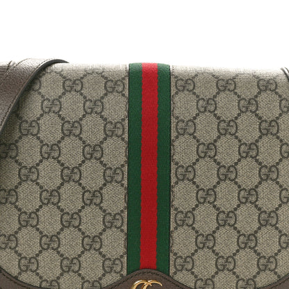 Gucci GG Supreme Monogram Web Small Ophidia Flap Messenger Bag Brown 8 of 14