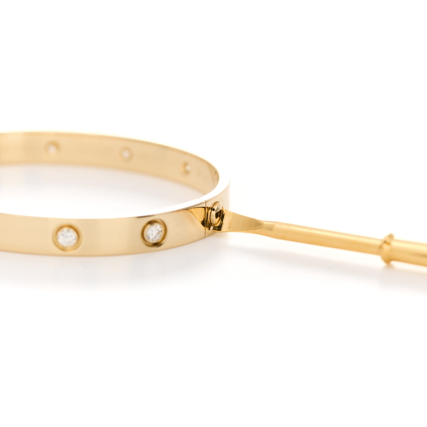 18K Yellow Gold 10 Diamond LOVE Bracelet 16