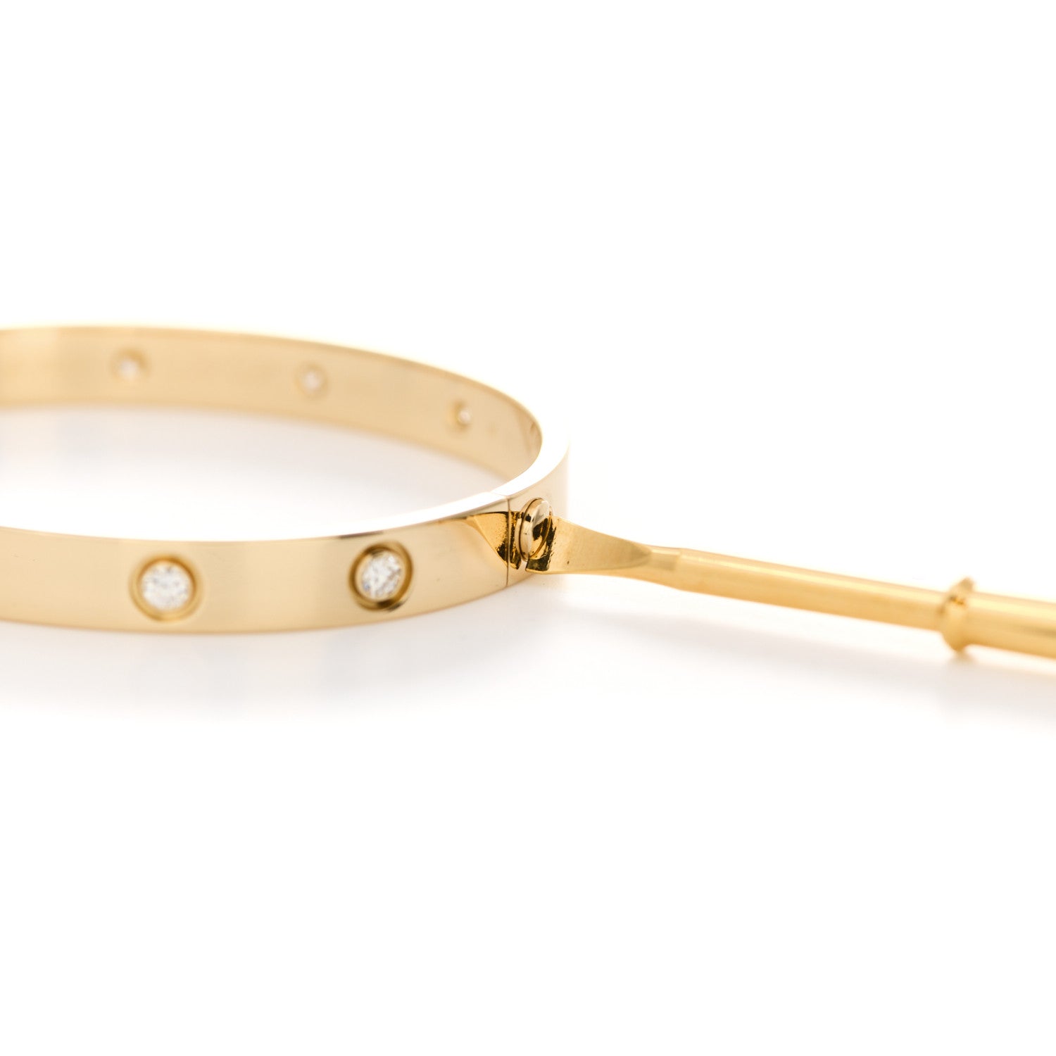 Cartier 18K Yellow Gold 10 Diamond LOVE Bracelet 16 4 of 5