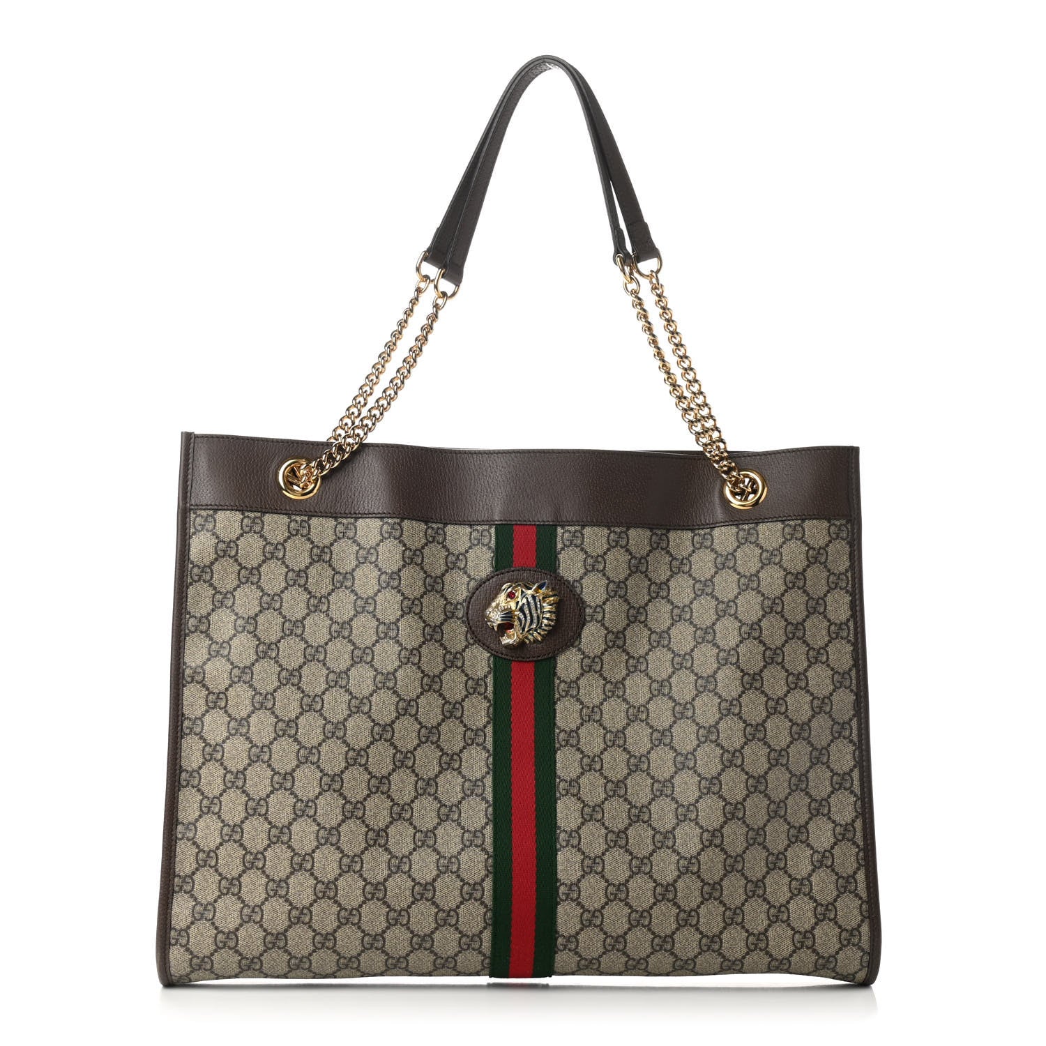 Gucci GG Supreme Monogram Large Rajah Chain Tote Beige New Acero 3 of 10
