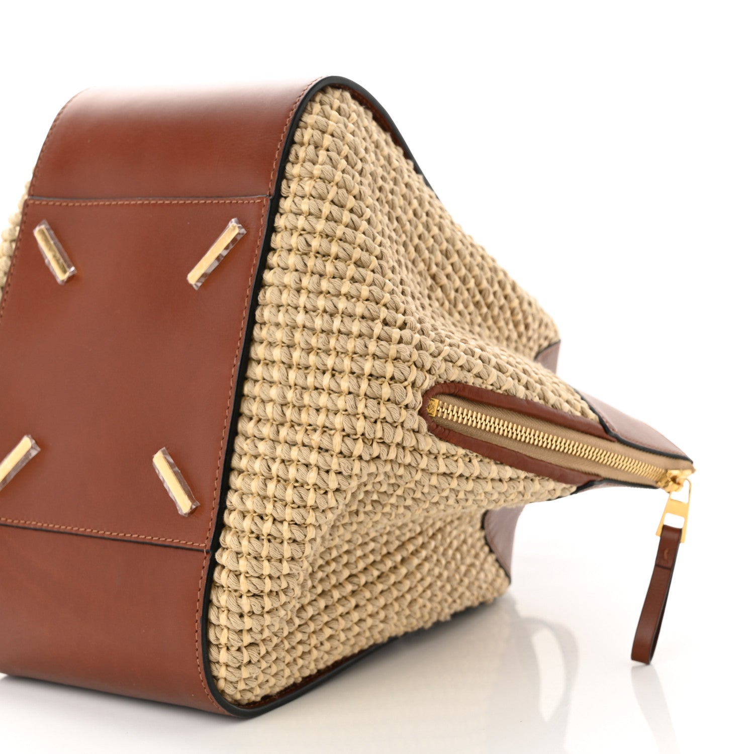 Loewe Calfskin Crochet Small Hammock Shoulder Bag Tan Natural 9 of 9
