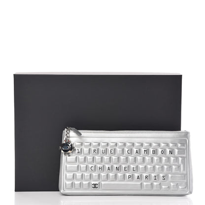 Chanel Metallic Calfskin Keyboard Pouch Silver 11 of 11