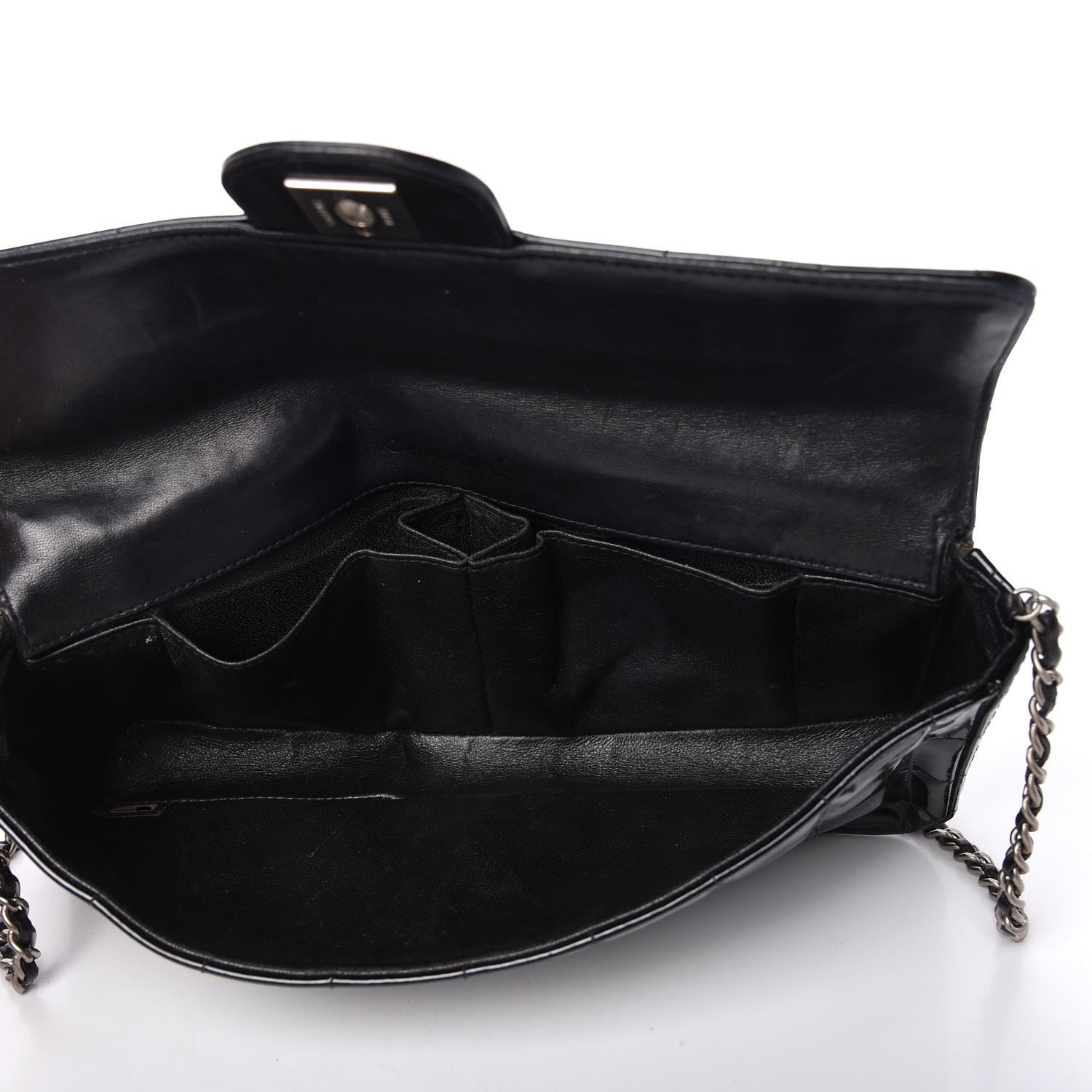 Chanel Patent Quilted East West Chocolate Bar Flap Black 5 of 10