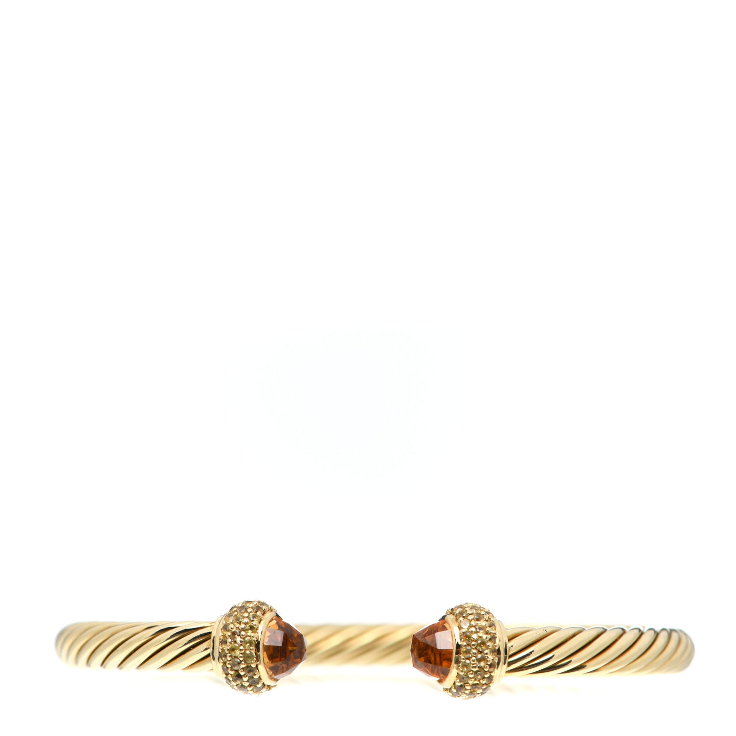 18K Yellow Gold Citrine Yellow Sapphire 5mm Candy Cable Bracelet