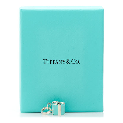 Tiffany Sterling Silver Enamel Gift Box Charm Blue 5 of 5
