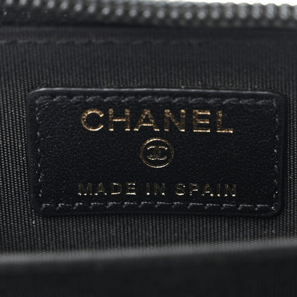 Chanel Caviar Quilted Boy Zip Around Coin Purse Wallet Black 6 of 11