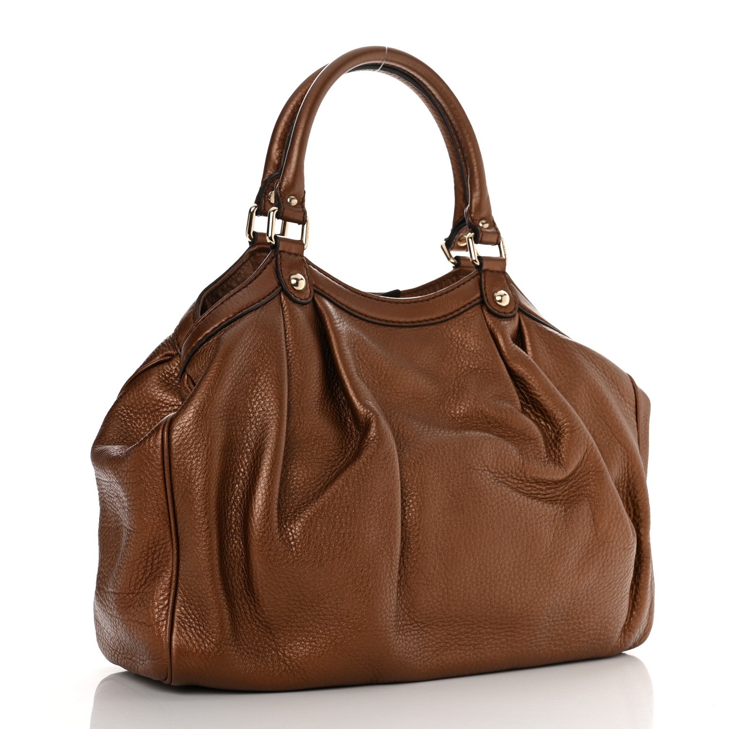 Gucci Metallic Calfskin Medium Sukey Tote Brown 2 of 10
