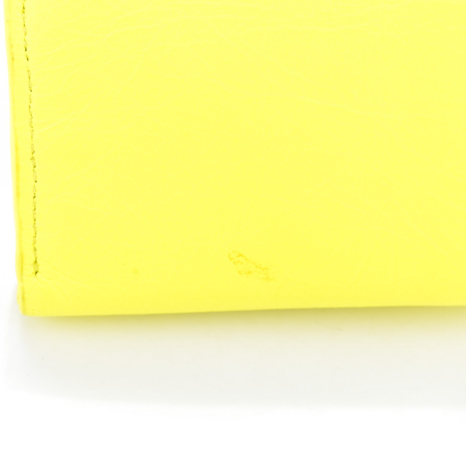 Balenciaga Agneau Arena Classic Hardware Mini Wallet Jaune Fluo 5 of 8