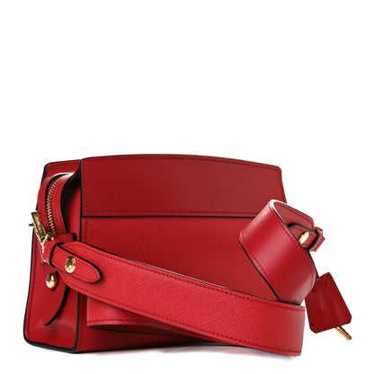 Prada Saffiano Soft Calfskin Bandoliera Bag Rosso 2 of 6