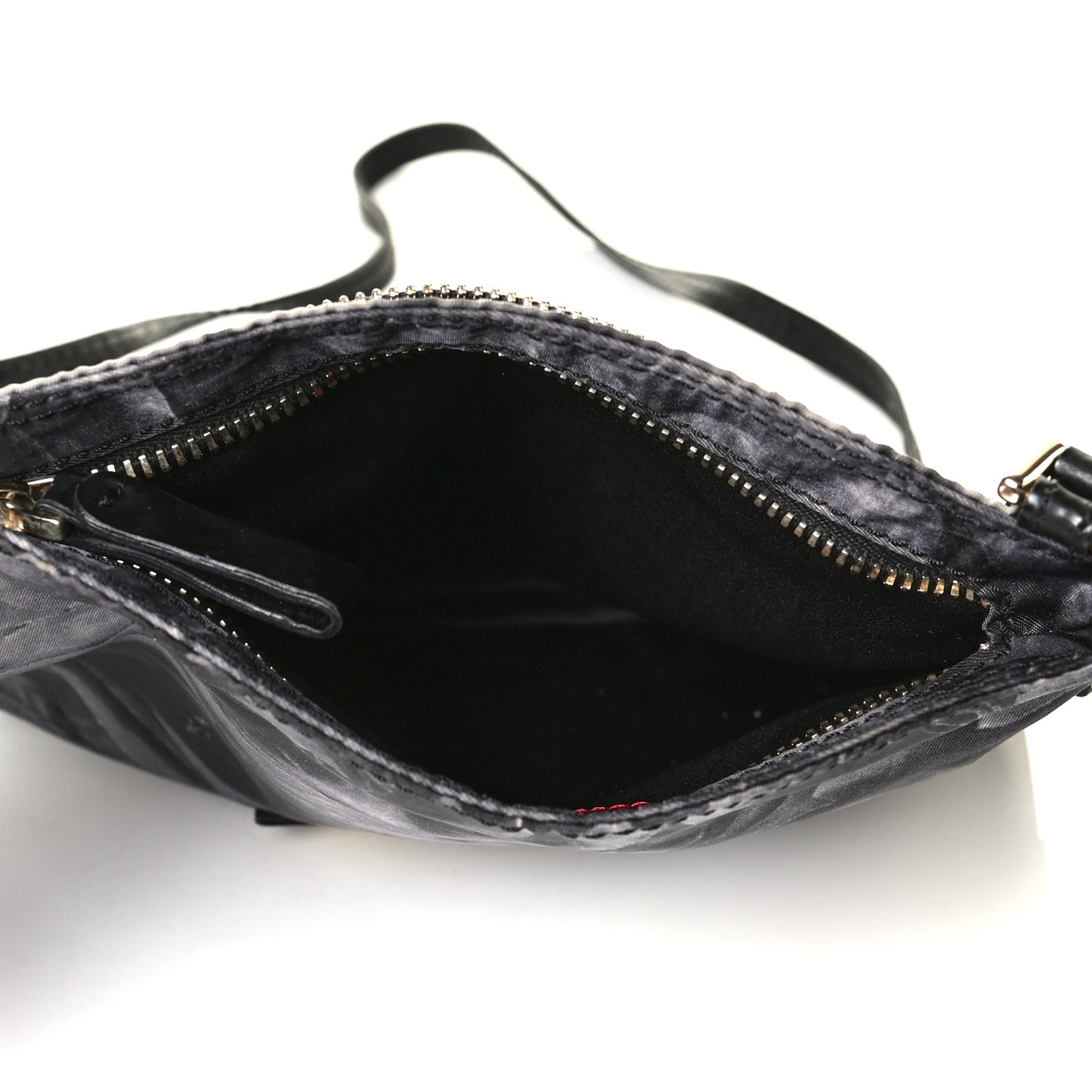 Nylon Floral Crossbody Dark Grey