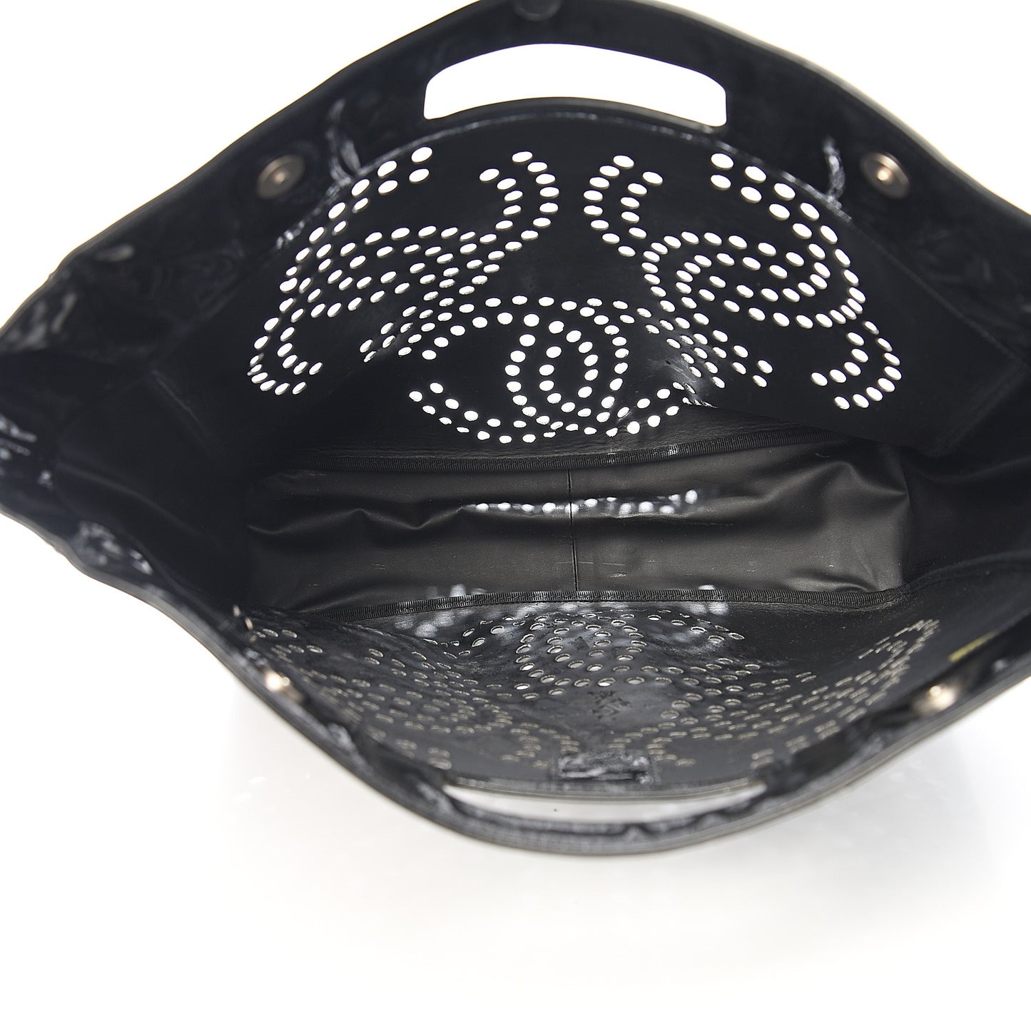 Patent Perforated CC Handle Bag Black