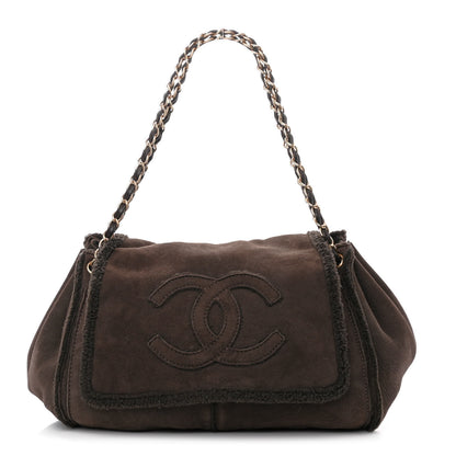 Chanel Shearling Accordion Flap Brown 1 of 10