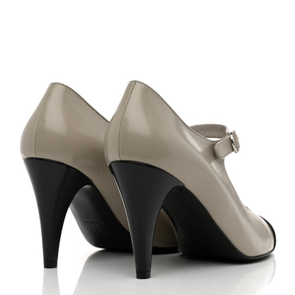 Chanel Lambskin Cap Toe Mary Jane Pumps 41 Beige Black 4 of 8
