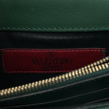 Valentino Garavani Calfskin Rockstud Wallet On Chain Green 6 of 12