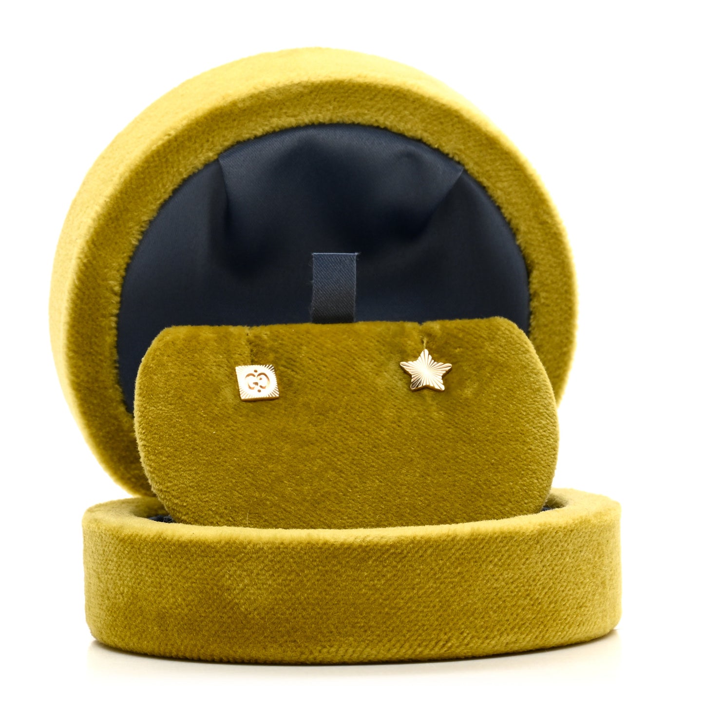 18K Yellow Gold Icon Square Star Earrings