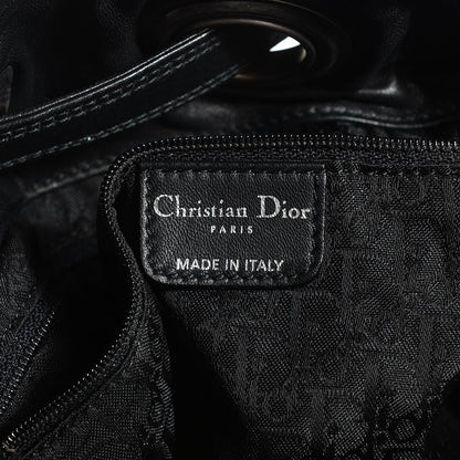 Christian Dior Vinyl Cannage Drawstring Tote Black 6 of 7