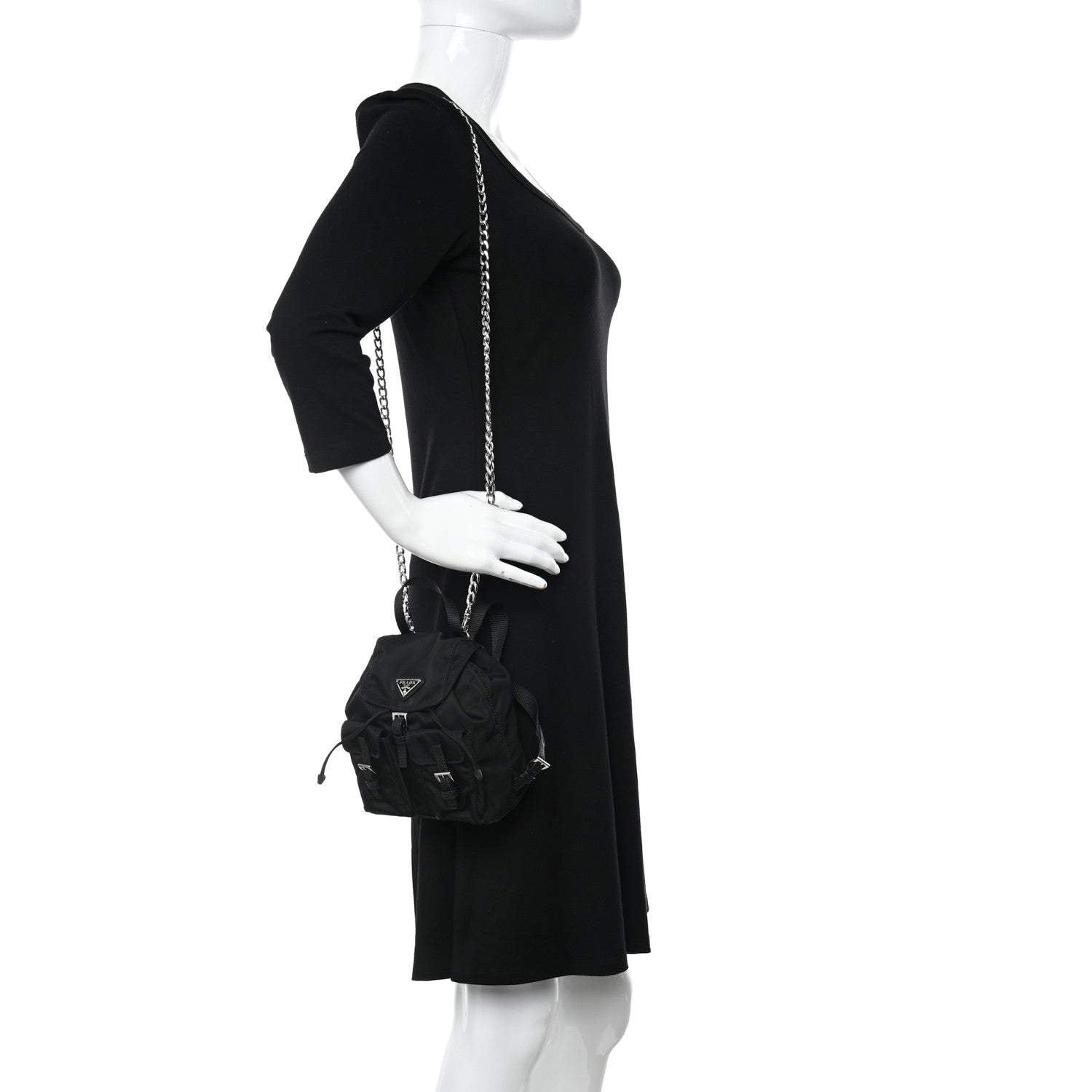 Prada Nylon Vela Mini Crossbody Backpack Black 2 of 14