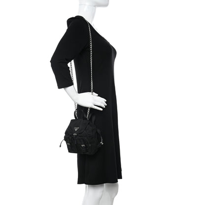 Prada Nylon Vela Mini Crossbody Backpack Black 2 of 14