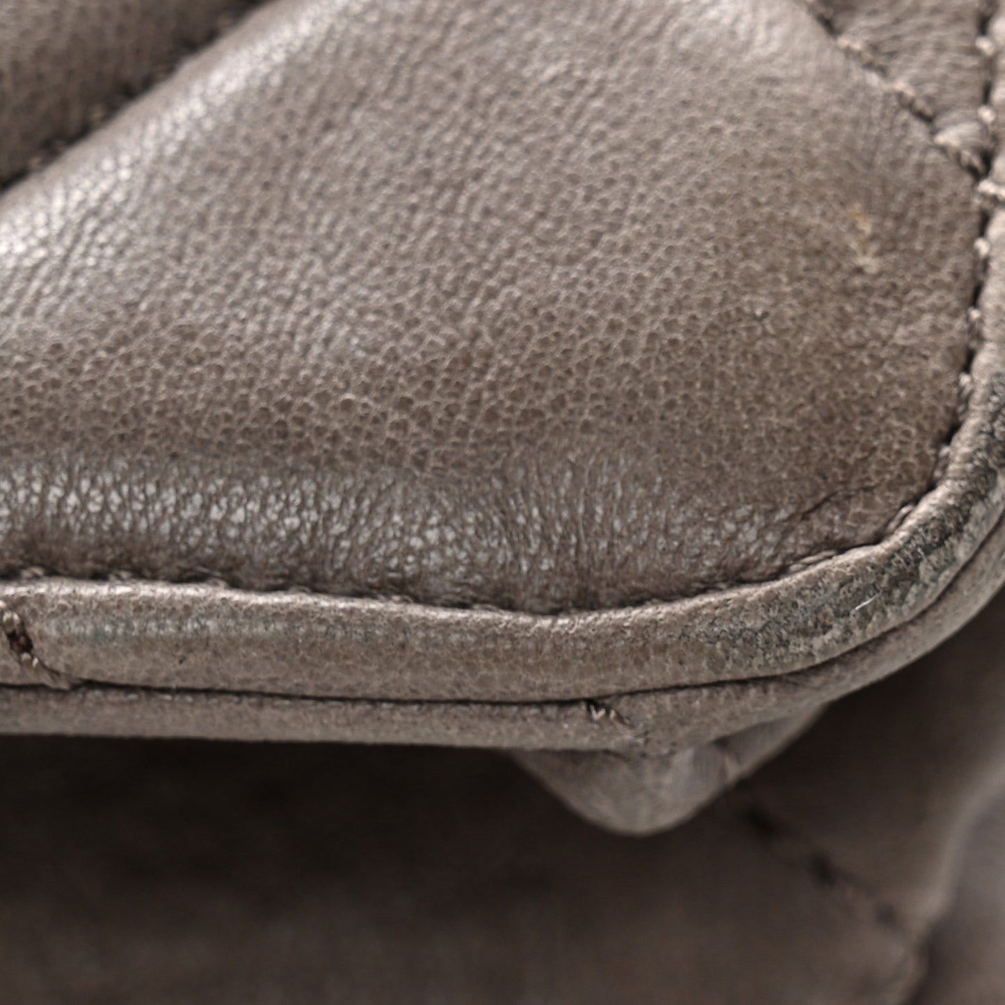 Washed Lambskin Jumbo Take Away Flap Grey