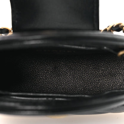 Chanel Shiny Lambskin Quilted Mini Kelly Bag Charm Black 5 of 11
