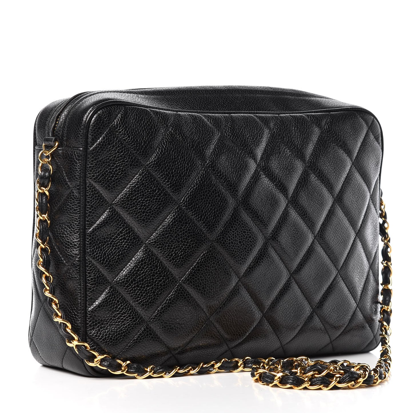 Caviar Quilted Camera Case Black