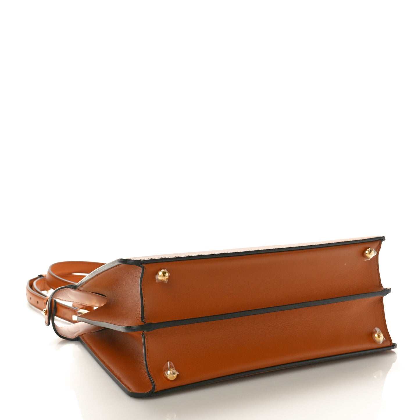 Vitello Seta Shiny Nappa Medium Peekaboo I SEE U Satchel Brandy Light Rose