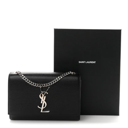 Saint Laurent Grain De Poudre Small Classic Monogram Kate Satchel Black 11 of 11