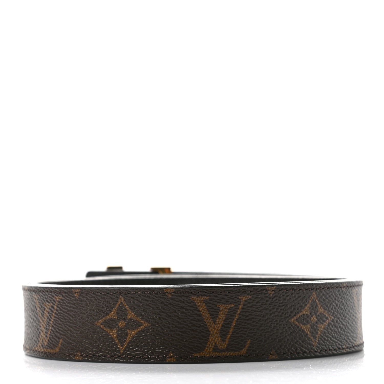 Louis Vuitton Calfskin Monogram 30mm LV Initiales Reversible Belt 85 34 Black 2 of 7