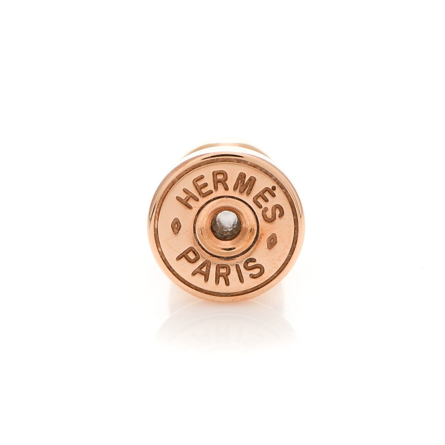 Hermes Rose Gold Lacquered Mini Pop H Earrings White 5 of 6